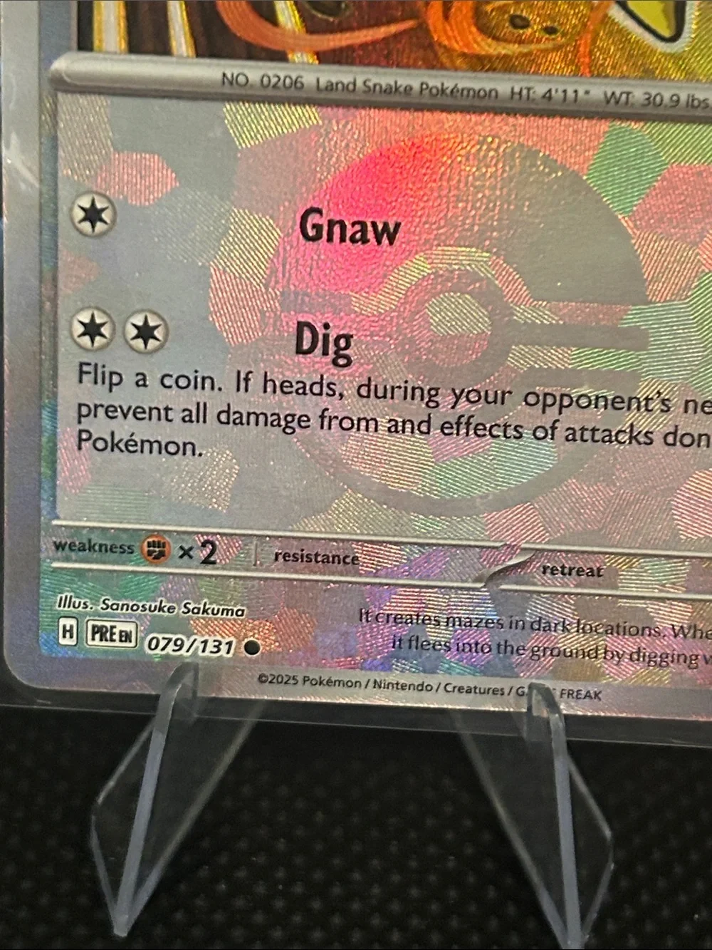 Pokemon Dunsparce Pokeball 079/131 Holo from Prismatic Evolutions M/NM